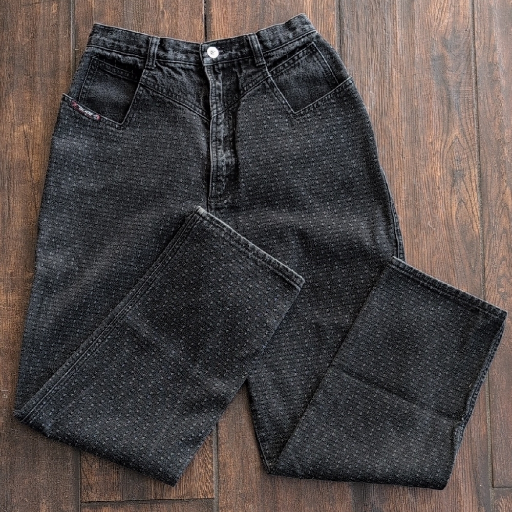 Blaze Vintage Equestrian Riding Jeans Black Silver Stitching - Women's 11/29